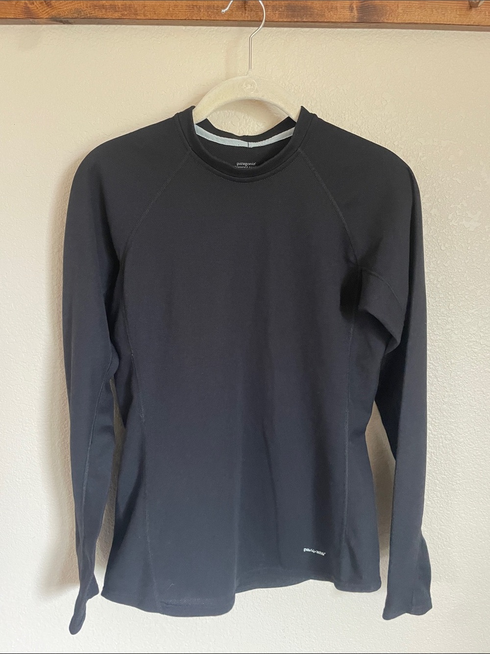 Patagonia Women’s Capilene Baselayer Black Long Sleeve M Performance Hiking Warm